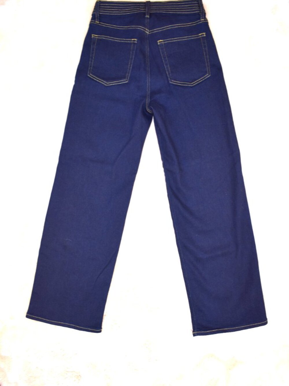 FRAME High Rise Wide Leg Jeans Size 28 Dark Blue Denim Utility Pocket Chic - Picture 6 of 14